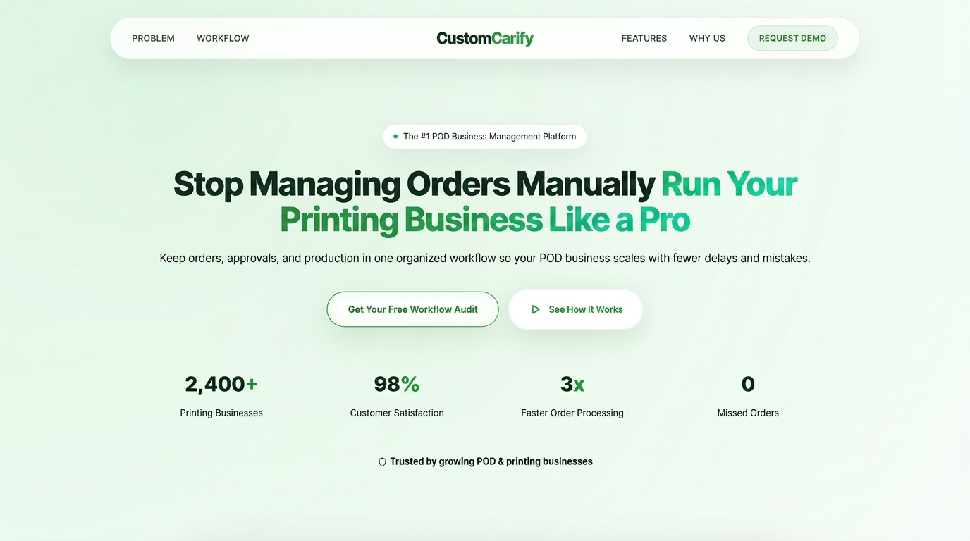 CustomCarify POD Platform Live Demo